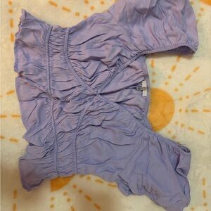 Lavender Ruffled Wrap Top